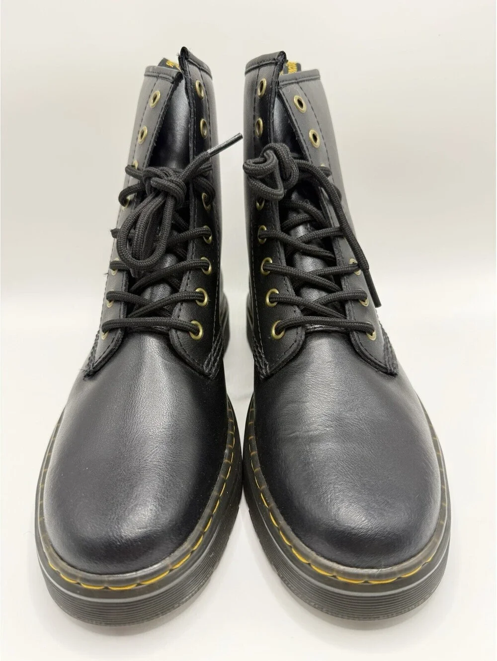 Dr. Martens Women's Zavala Black Leather Lace Up Combat Boots Size 10